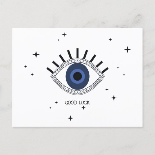Good luck blue eye talisman greek traditio postcard