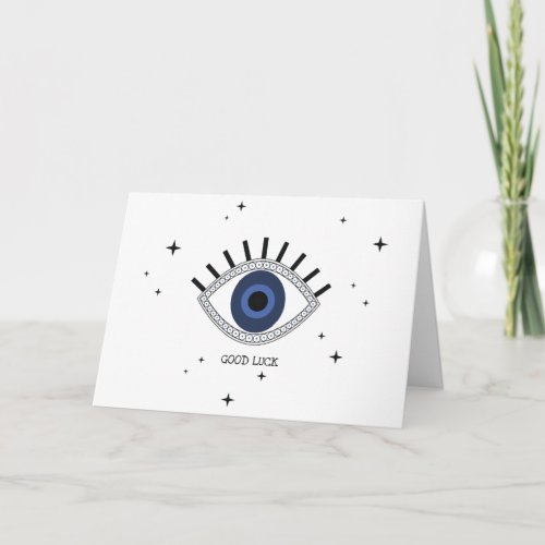 Good luck blue eye talisman greek tradition card