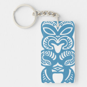 Good Luck Blue Tiki Acrylic Keychain