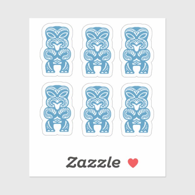 Good Luck Blue Tiki Stickers (Sheet)