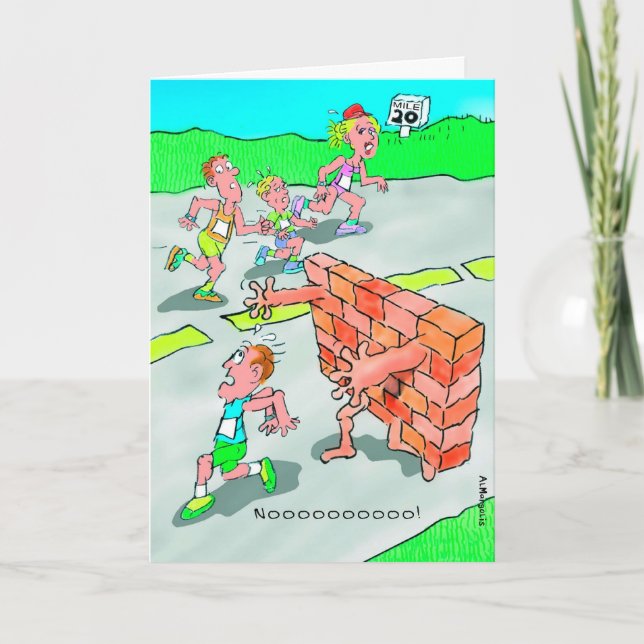 Good Luck Card for Marathoner - Don't Hit the Wall (Front)