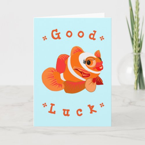 Good Luck Card with Gold Fish _ Your Text