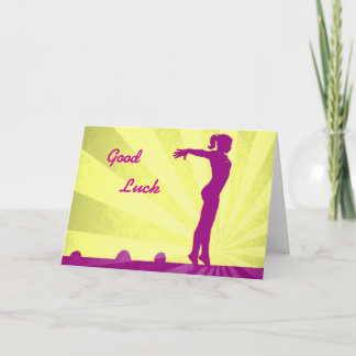 Good Luck Card with pink Gymnast