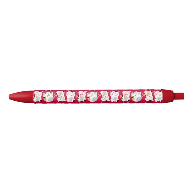 Good luck cat,chinese,feng shui,Maneki Neko,patter Pen (Front)