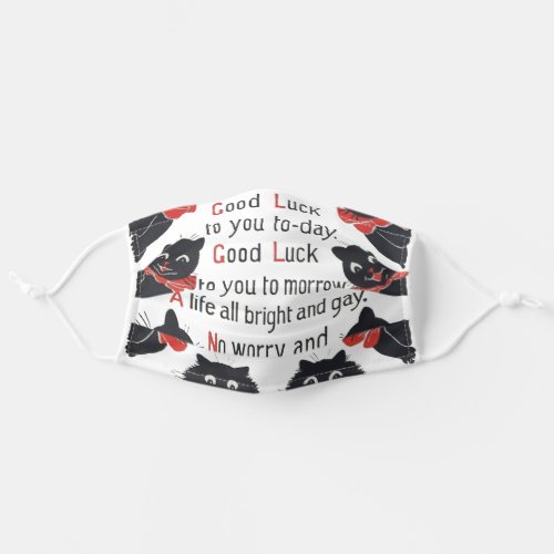 Good Luck Cats Louis Wain Adult Cloth Face Mask