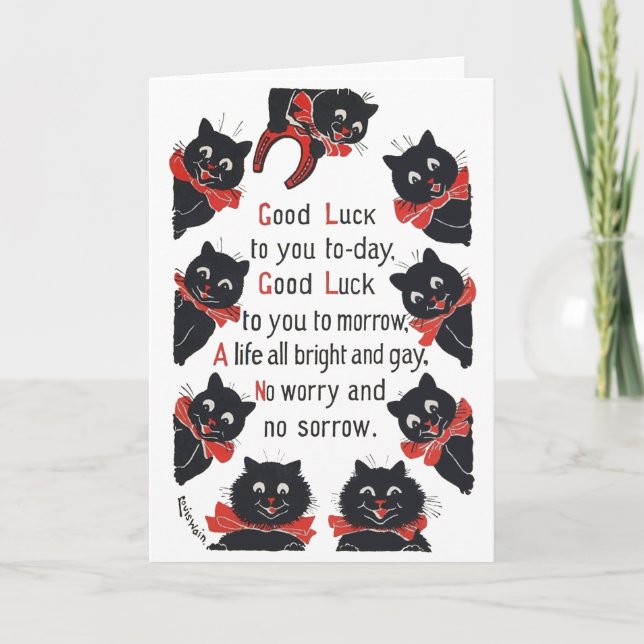 Good Luck Cats, Louis Wain Card (Front)
