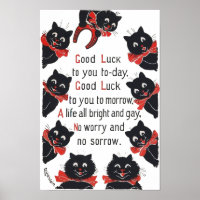 Good Luck Cats, Louis Wain Poster