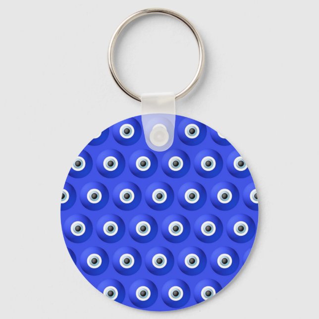 Good Luck Charms against Evil Eye Pattern Keychain (Front)