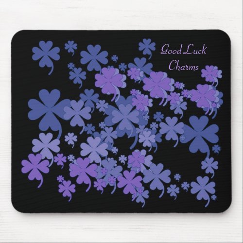 Good Luck Charms Blue Violet Mousepad by Janz