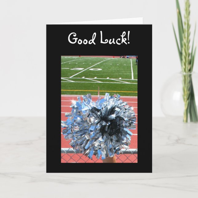 Good Luck cheer pom pom greeting card (Front)