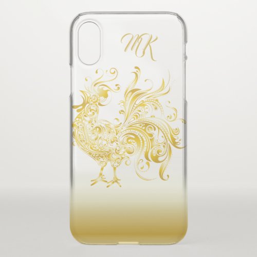 Good Luck Chicken Golden Rooster Tribal Trendy Gol iPhone XS Case