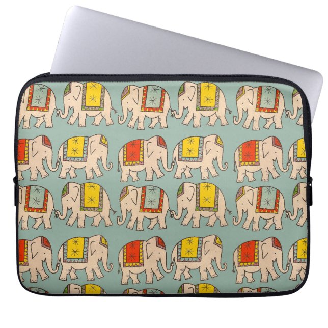 Good luck circus elephants cute elephant pattern laptop sleeve (Front)