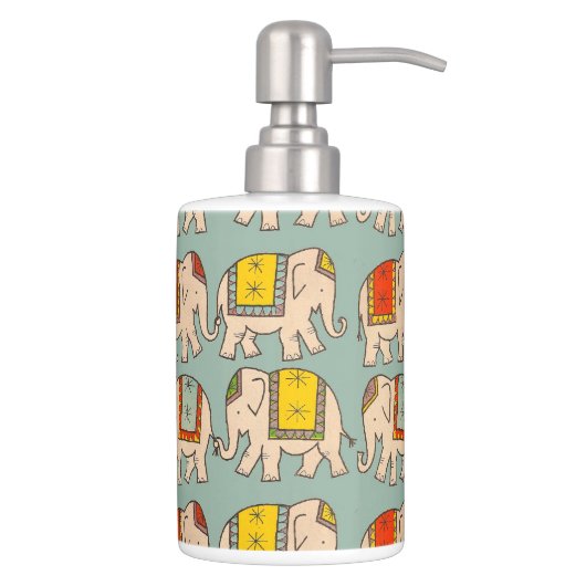 Good luck circus elephants cute elephant pattern soap dispenser and toothbrush holder (Right)