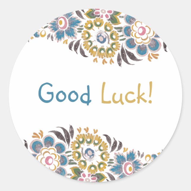 Good Luck Classic Round Sticker (Front)