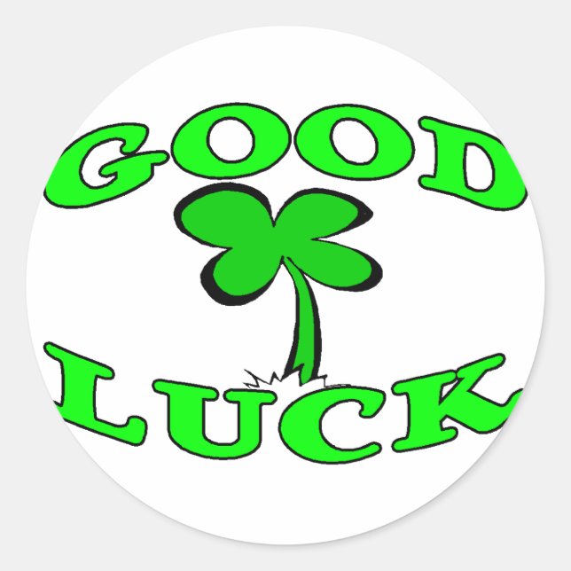 Good Luck Classic Round Sticker (Front)