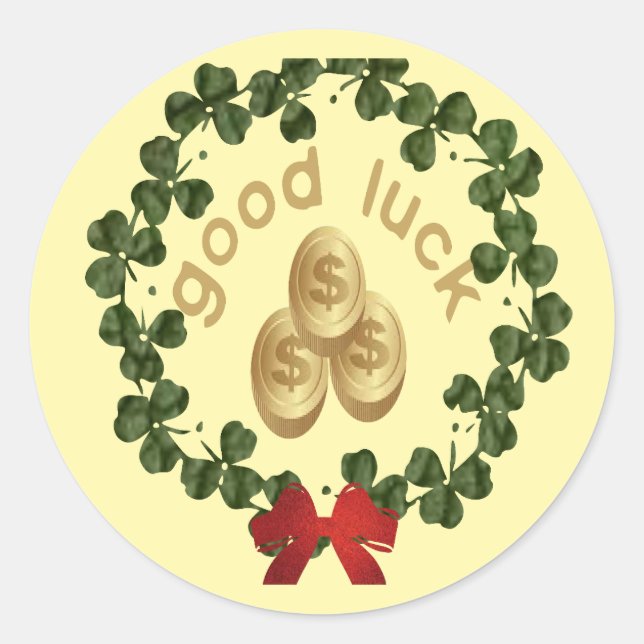 Good Luck  Classic Round Sticker (Front)