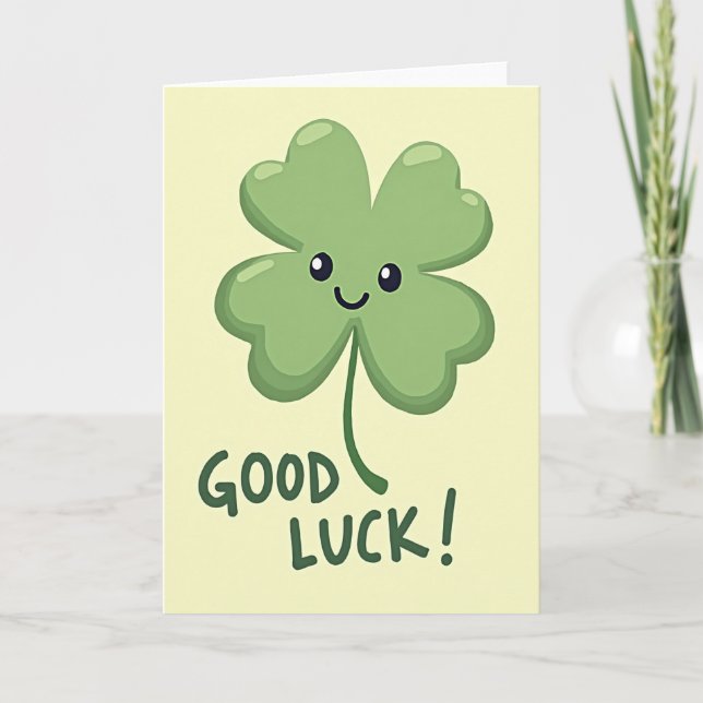 Good Luck Clover Card For Friend (Front)