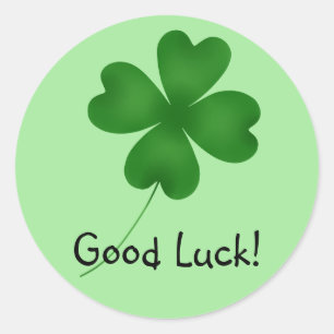 Good Luck clover Classic Round Sticker