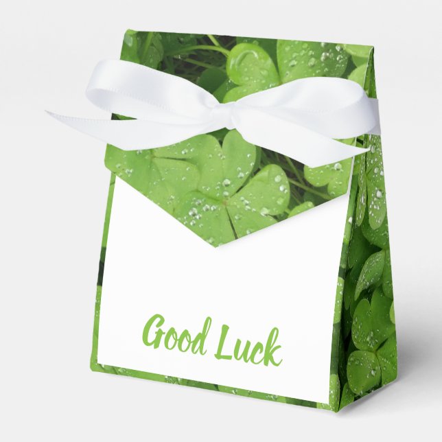 Good Luck clover packaging favor box (Front Side)