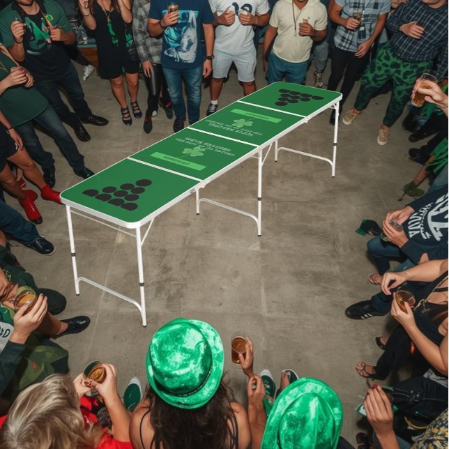 Good Luck Clover Personalized funny st paddy's day Beer Pong Table (Creator Uploaded)