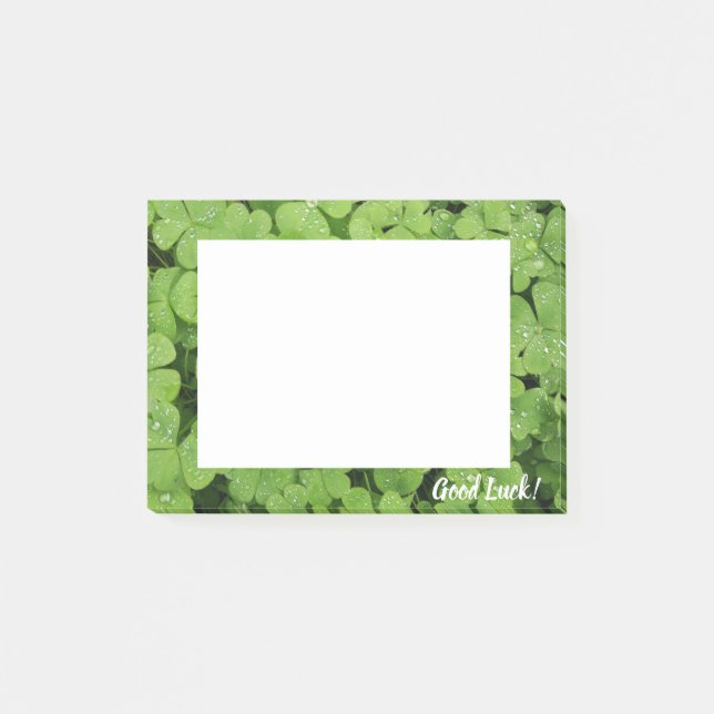 Good luck clover shamrock nature post-it notes (Front)