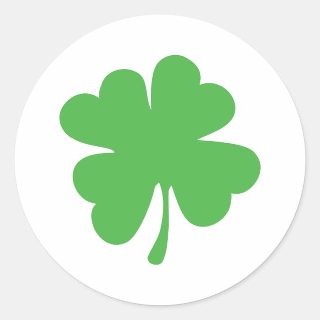 Good Luck Cloverleaf - Shamrock - trefoil Classic Round Sticker (Front)
