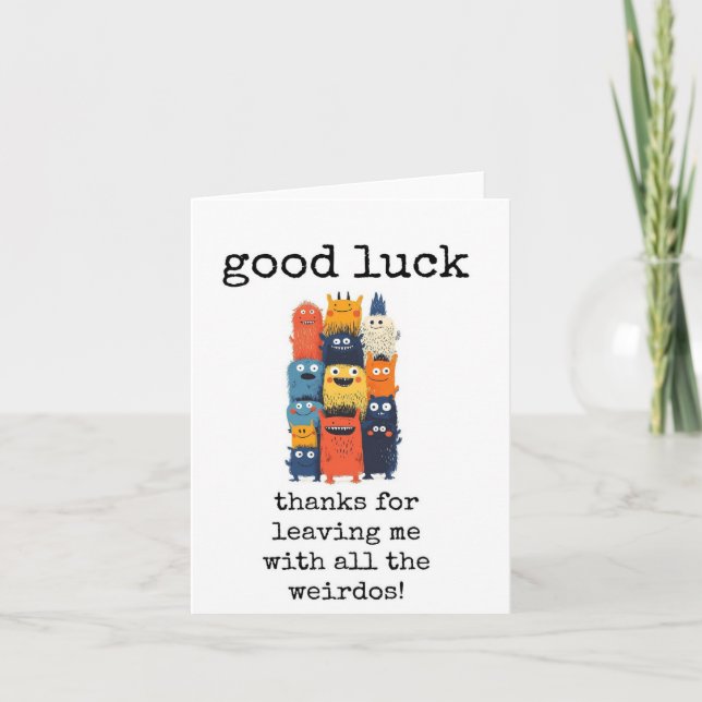 Good Luck, Coworker, Boss, Employees, Leaving Card (Front)