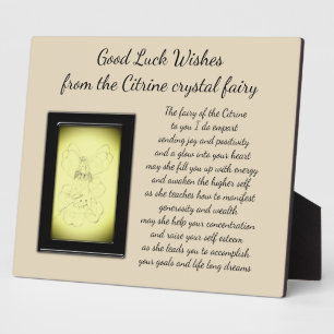 Good Luck Crystal Fairy Plaque