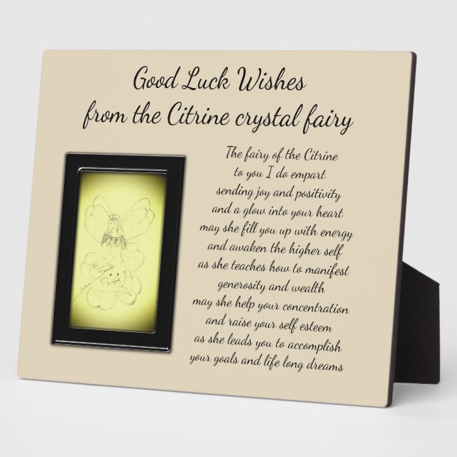 Good Luck Crystal Fairy Plaque (Side)