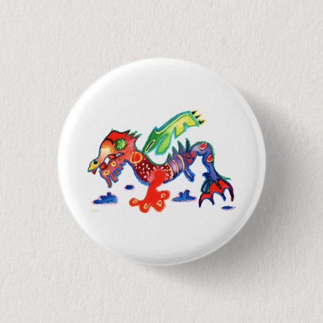 Good Luck Dragon,  Drache Button (Front)