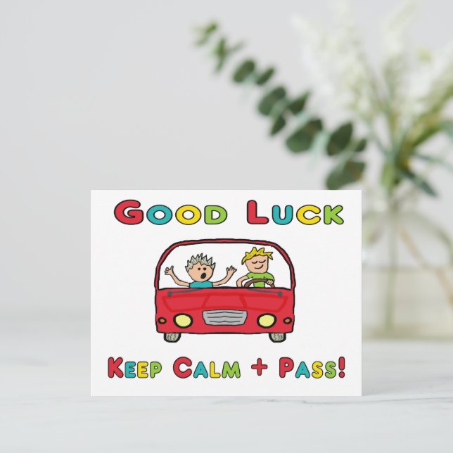 Good Luck Driving Test Postcard | Zazzle