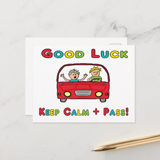 Good Luck Driving Test Postcard | Zazzle