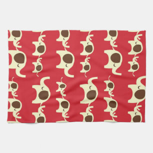 Good luck elephants cherry red cute nature pattern towel