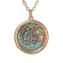 Good Luck Fish Symbol with Botanical Handwork