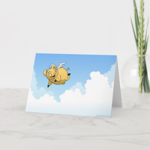 Good Luck Flying Pig Card