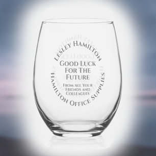 Good Luck for the Future Leaving Gift Stemless Wine Glass