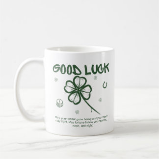Good Luck Four-Leaf Clover Coffee Mug