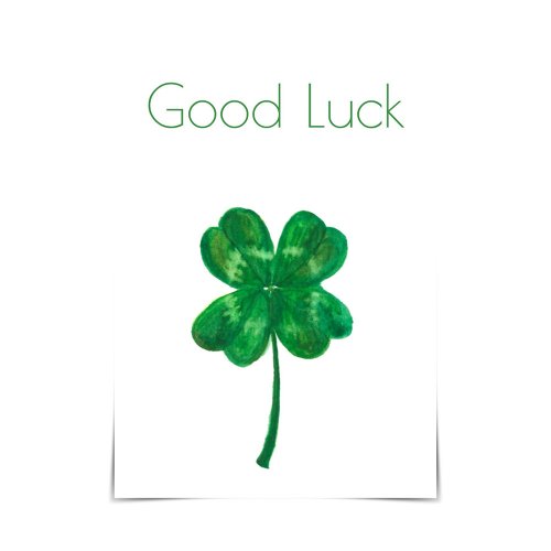 Good Luck Four_Leaf Clover Encouragement Card