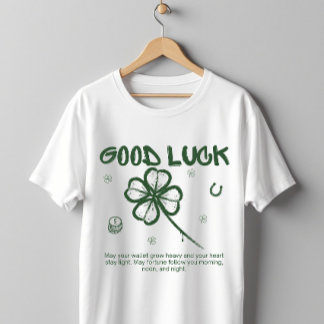 Good Luck Four-Leaf Clover Lucky Quote T-Shirt