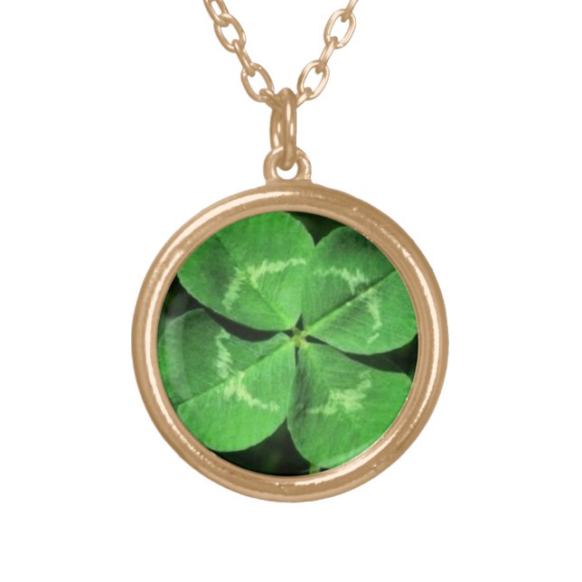 Good Luck FOUR-LEAF CLOVER Necklace (Front)