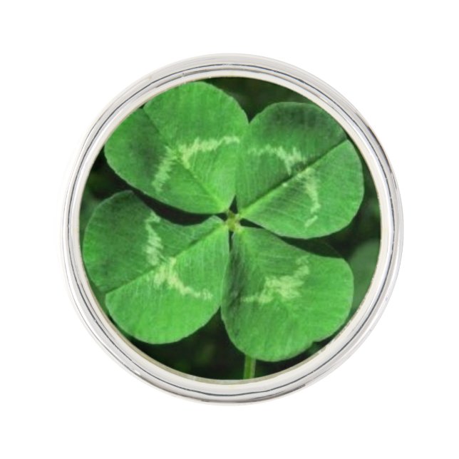Good Luck Four Leaf Clover Pin (Front)