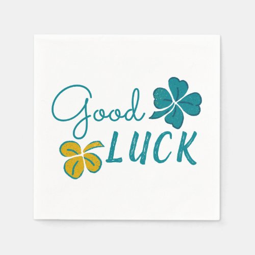 Good Luck Four Leaf Clover Shamrock Napkins