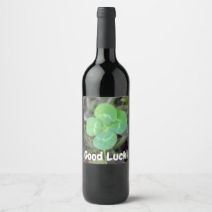 Good Luck! Four Leaf Clover Wine Label