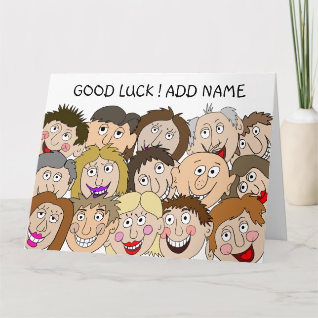Good Luck Funny Faces Card (Front)