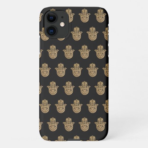 Good luck gift black and Gold Fatima Hand iPhone 11 Case