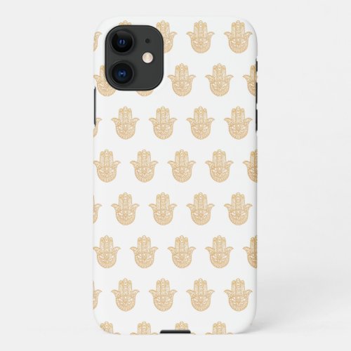 Good luck gift white and Gold Fatima Hand iPhone 11 Case