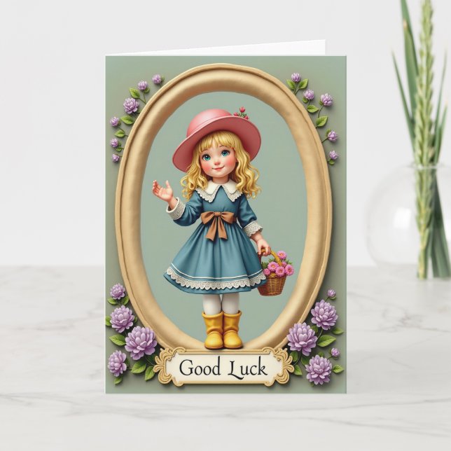 Good Luck Girl Art Card (Front)