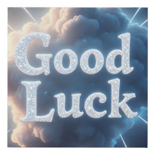 Good Luck — Glowing Cloud Typography with Light Be Faux Canvas Print