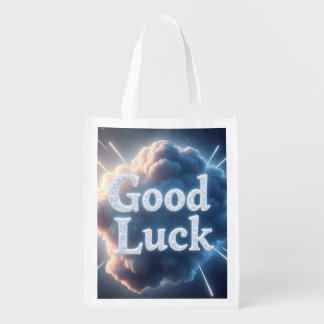 Good Luck — Glowing Cloud Typography with Light Be Grocery Bag