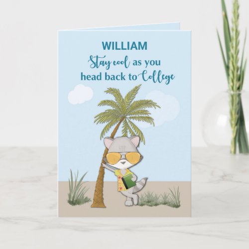 Good Luck Going Back to College Custom Name Funny  Card